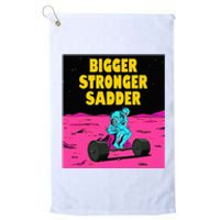 Bigger Stronger Sadder Weightlifting Bodybuilding Platinum Collection Golf Towel