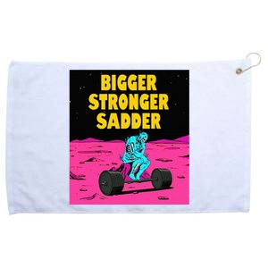 Bigger Stronger Sadder Weightlifting Bodybuilding Grommeted Golf Towel