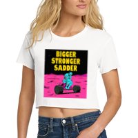 Bigger Stronger Sadder Weightlifting Bodybuilding Women's Crop Top Tee