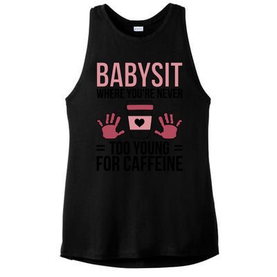 Babysit Sitter Sitting Sitters Cute Gift Ladies PosiCharge Tri-Blend Wicking Tank