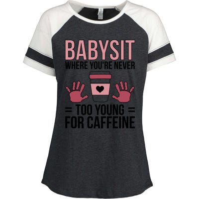 Babysit Sitter Sitting Sitters Cute Gift Enza Ladies Jersey Colorblock Tee