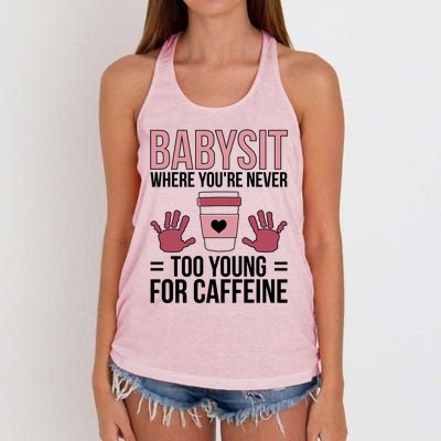 Babysit Sitter Sitting Sitters Cute Gift Women's Knotted Racerback Tank