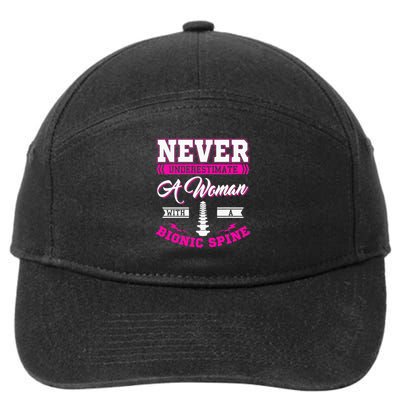 Bionic Spine Surgery Survivor Back Spinal Fusion Recovery 7-Panel Snapback Hat