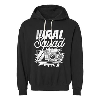 Blogger Squad Social Media Content Creator Blog Blogging Garment-Dyed Fleece Hoodie