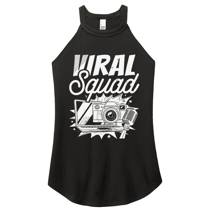 Blogger Squad Social Media Content Creator Blog Blogging Women's Perfect Tri Rocker Tank