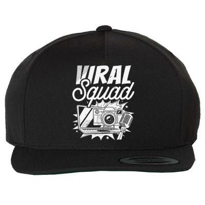 Blogger Squad Social Media Content Creator Blog Blogging Wool Snapback Cap