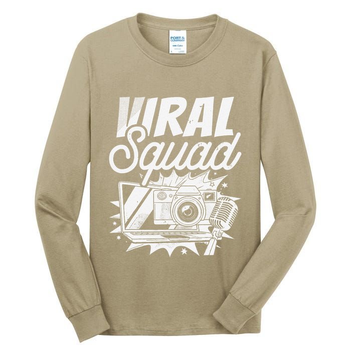 Blogger Squad Social Media Content Creator Blog Blogging Tall Long Sleeve T-Shirt