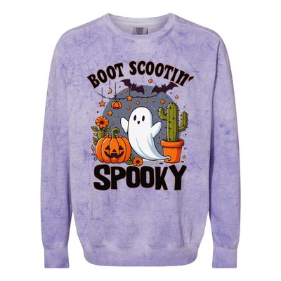 Boot Scootin Spooky Cowboy Halloween Ghost Cute Spooky Colorblast Crewneck Sweatshirt