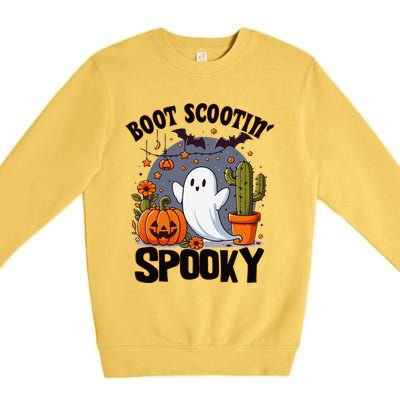 Boot Scootin Spooky Cowboy Halloween Ghost Cute Spooky Premium Crewneck Sweatshirt