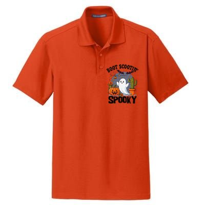 Boot Scootin Spooky Cowboy Halloween Ghost Cute Spooky Dry Zone Grid Polo