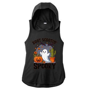 Boot Scootin Spooky Cowboy Halloween Ghost Cute Spooky Ladies PosiCharge Tri-Blend Wicking Draft Hoodie Tank