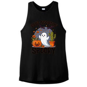 Boot Scootin Spooky Cowboy Halloween Ghost Cute Spooky Ladies PosiCharge Tri-Blend Wicking Tank