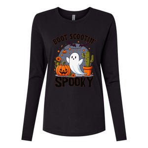 Boot Scootin Spooky Cowboy Halloween Ghost Cute Spooky Womens Cotton Relaxed Long Sleeve T-Shirt