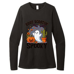 Boot Scootin Spooky Cowboy Halloween Ghost Cute Spooky Womens CVC Long Sleeve Shirt