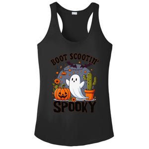 Boot Scootin Spooky Cowboy Halloween Ghost Cute Spooky Ladies PosiCharge Competitor Racerback Tank