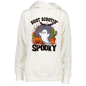 Boot Scootin Spooky Cowboy Halloween Ghost Cute Spooky Womens Funnel Neck Pullover Hood