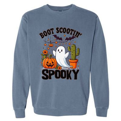 Boot Scootin Spooky Cowboy Halloween Ghost Cute Spooky Garment-Dyed Sweatshirt