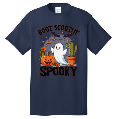 Boot Scootin Spooky Cowboy Halloween Ghost Cute Spooky Tall T-Shirt