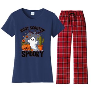 Boot Scootin Spooky Cowboy Halloween Ghost Cute Spooky Women's Flannel Pajama Set