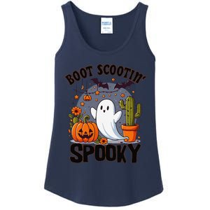 Boot Scootin Spooky Cowboy Halloween Ghost Cute Spooky Ladies Essential Tank