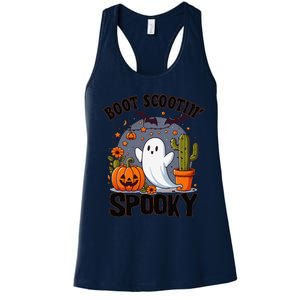 Boot Scootin Spooky Cowboy Halloween Ghost Cute Spooky Women's Racerback Tank