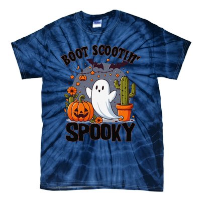 Boot Scootin Spooky Cowboy Halloween Ghost Cute Spooky Tie-Dye T-Shirt