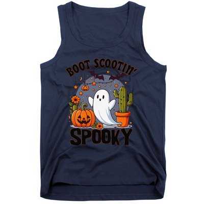 Boot Scootin Spooky Cowboy Halloween Ghost Cute Spooky Tank Top