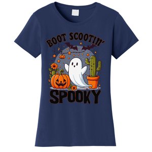 Boot Scootin Spooky Cowboy Halloween Ghost Cute Spooky Women's T-Shirt