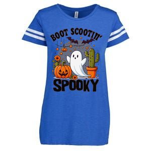 Boot Scootin Spooky Cowboy Halloween Ghost Cute Spooky Enza Ladies Jersey Football T-Shirt