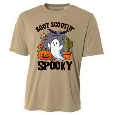 Boot Scootin Spooky Cowboy Halloween Ghost Cute Spooky Cooling Performance Crew T-Shirt