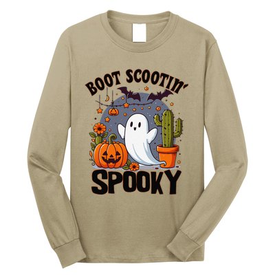 Boot Scootin Spooky Cowboy Halloween Ghost Cute Spooky Long Sleeve Shirt