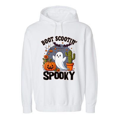 Boot Scootin Spooky Cowboy Halloween Ghost Cute Spooky Garment-Dyed Fleece Hoodie