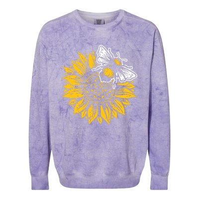 Bumblebee Sunflower Springtime Save The Bees Honeybee Colorblast Crewneck Sweatshirt