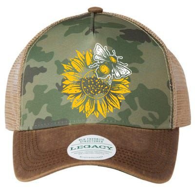 Bumblebee Sunflower Springtime Save The Bees Honeybee Legacy Tie Dye Trucker Hat