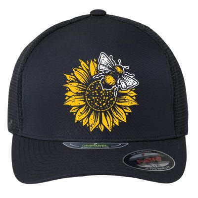 Bumblebee Sunflower Springtime Save The Bees Honeybee Flexfit Unipanel Trucker Cap