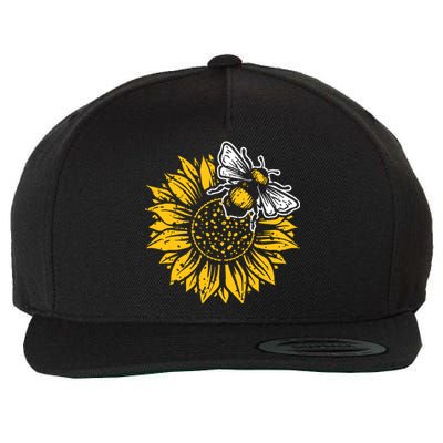 Bumblebee Sunflower Springtime Save The Bees Honeybee Wool Snapback Cap