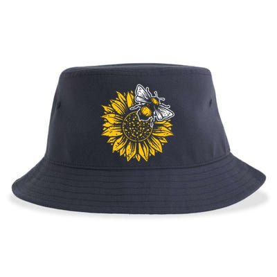 Bumblebee Sunflower Springtime Save The Bees Honeybee Sustainable Bucket Hat