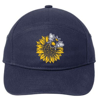 Bumblebee Sunflower Springtime Save The Bees Honeybee 7-Panel Snapback Hat