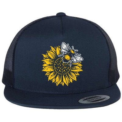 Bumblebee Sunflower Springtime Save The Bees Honeybee Flat Bill Trucker Hat