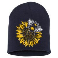 Bumblebee Sunflower Springtime Save The Bees Honeybee Short Acrylic Beanie