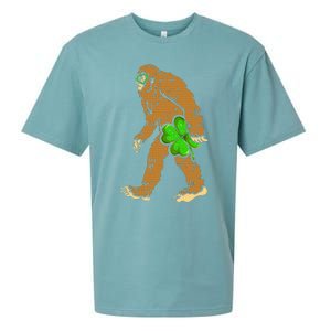 Bigfoot Shamrock Sasquatch Irish Sueded Cloud Jersey T-Shirt