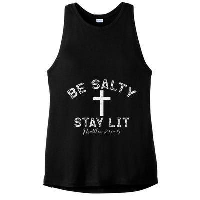 Be Salty Stay Lit Matthew 513 16 Ladies PosiCharge Tri-Blend Wicking Tank