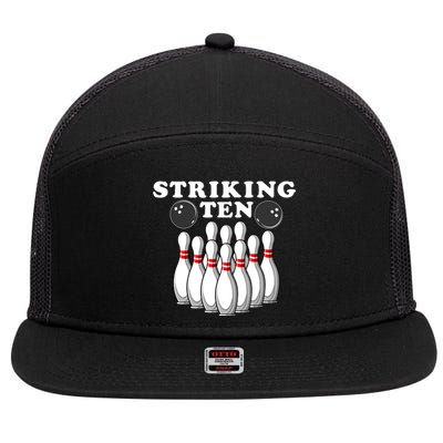 Bowling Striking Ten 7 Panel Mesh Trucker Snapback Hat