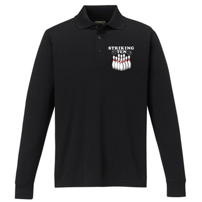 Bowling Striking Ten Performance Long Sleeve Polo