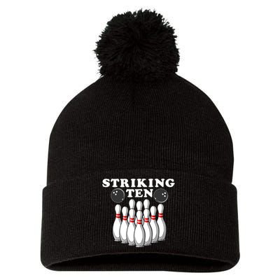 Bowling Striking Ten Pom Pom 12in Knit Beanie