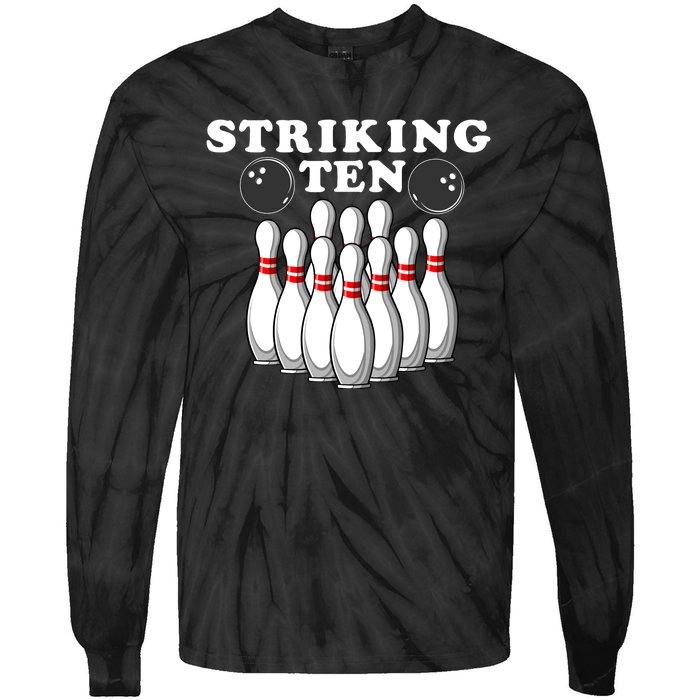 Bowling Striking Ten Tie-Dye Long Sleeve Shirt