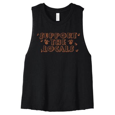 Bee Support The Locals Women's Racerback Cropped Tank