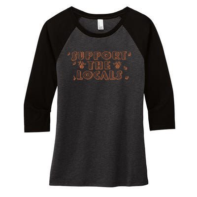 Bee Support The Locals Women's Tri-Blend 3/4-Sleeve Raglan Shirt