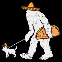 Bigfoot Sasquatch Taco Chihuahua Funny Cinco De Mayo Mexican Stripe Pom Pom Beanie