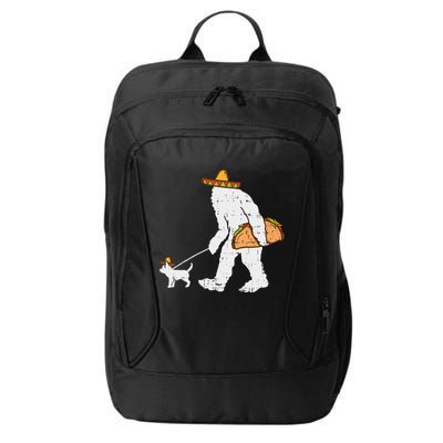 Bigfoot Sasquatch Taco Chihuahua Funny Cinco De Mayo Mexican City Backpack